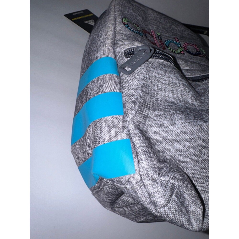 Adidas Santiago 2 Lunch Bag Jersey Grey Blue Pink 3 Stripes New B37 - Picture 3 of 9